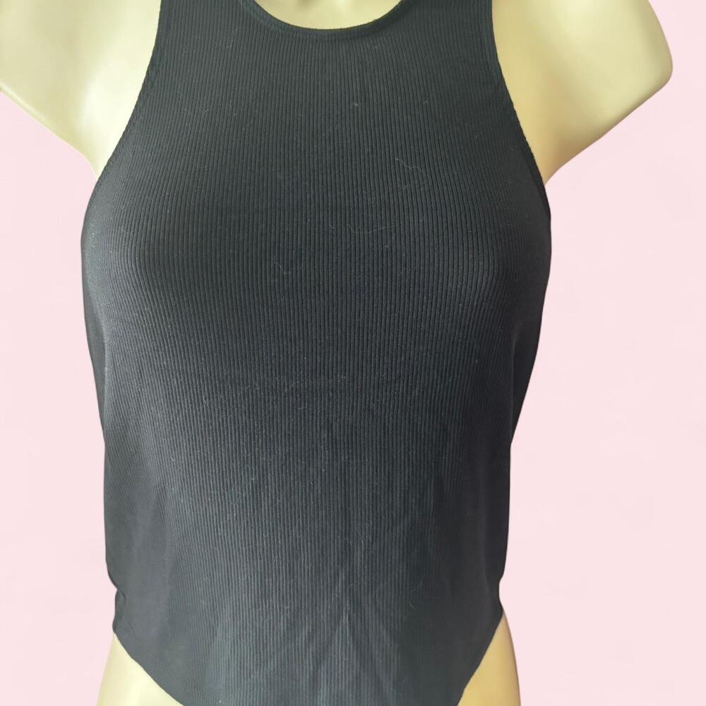 Black parade ribbed tank top